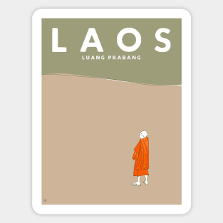Laos, Luang Prabang, Mekong River Travel Poster Sticker